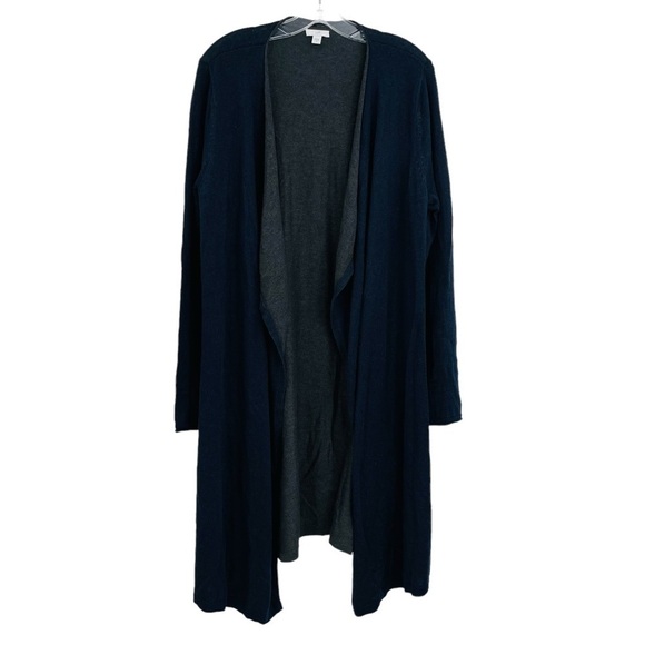 J.‎ Jill open drape front long line cardigan blue grey women's size M - Picture 1 of 9